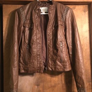 Xhilaration Brown Leather Jacket Size Small